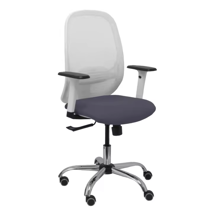 Piqueras Y Crespo Silla de Oficina Ergonómica con Brazos Regulables y Refuerzo Lumbar Regulable, Base Cromada y Ruedas de Parqué - 1