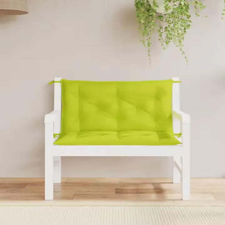 Fundas de Banco de Jardín 2 UDS verde brillante 100x50x7 cm - 1