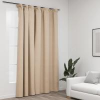 vidaXL Cortina Opaca con Ganchos Look de Lino 290x245 cm Ventana Color Amarillo,  Azul,  Beige y mas - details 2
