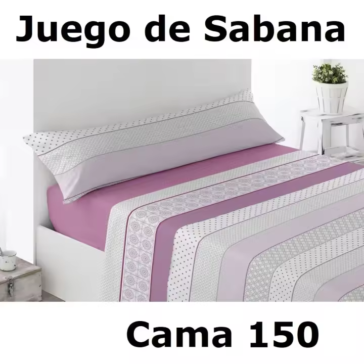 Juego Sábanas para Cama De 150, 3 Piezas ,Sábana Bajera, Encimera, Funda de Almohada,microfibra 100% poliester,cm,fespu - 1