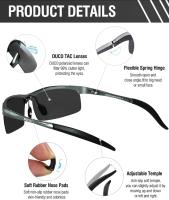 Gafas de sol deportivas polarizadas para hombre con ultraligero y marco de metal irrompible, 100% - details 0