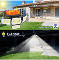 Lámpara Solar Exterior Con Sensor De Movimiento 342/253/182 LED Luz De Seguridad Impermeable Con 3 Modos Faro De Inundación De Pared - details 1