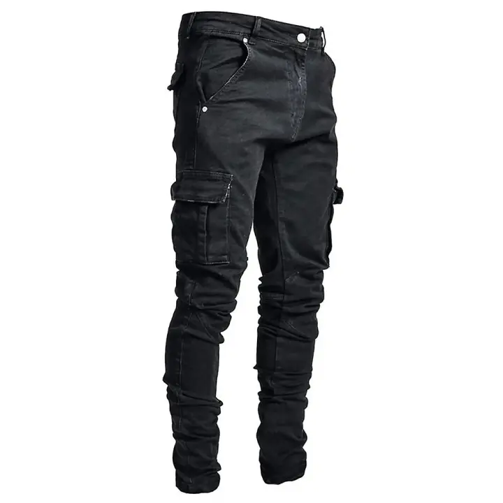 Mens Skinny Denim Jeans Casual Slim Fit Pants Trousers - 1