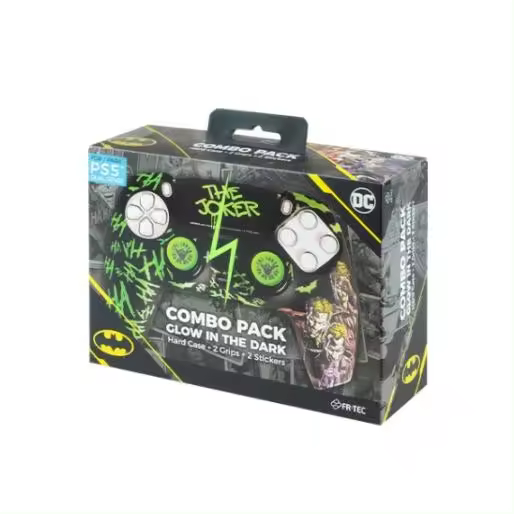 KIT FUNDA+GRIPS+STICKER MANDO PS5 FR-TEC DC JOKER - 1