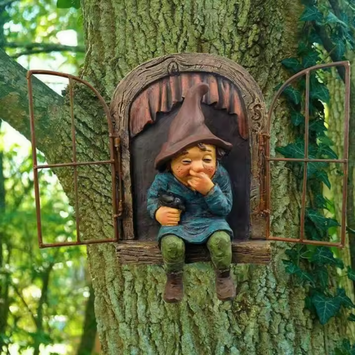 Estatua De Naútico Jardín Gnome En La Puerta Salir Arbol Decoración Hogar Jardín Artículos De Jardín Y Paisajismo - 1