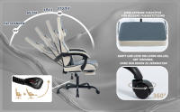 Silla Gaming Ergonómica Silla de Oficina con Reposapiés Silla Racing Silla de Ordenador Regulable en Altura Silla de Ordenador Acolada Soporte Lumbar Azul Beige - details 4