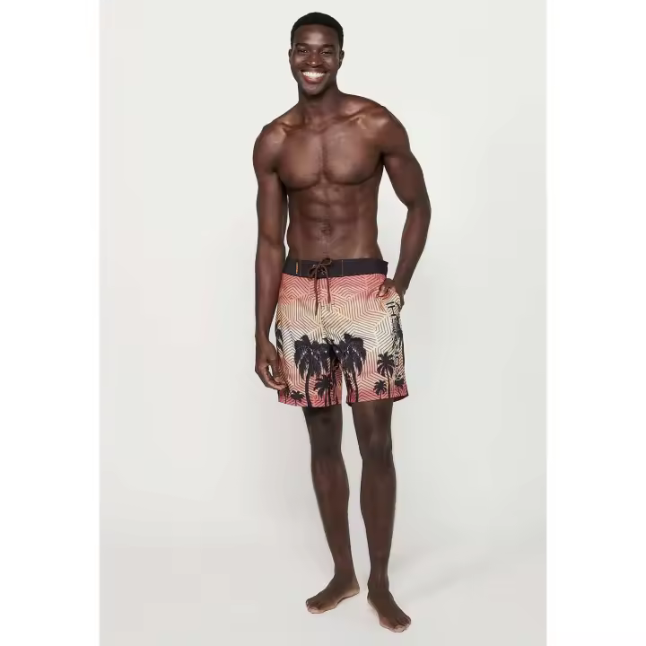 Koroshi Bañador corto estampado con cintura ajustable, melocoton para hombre | ropa casual - 1