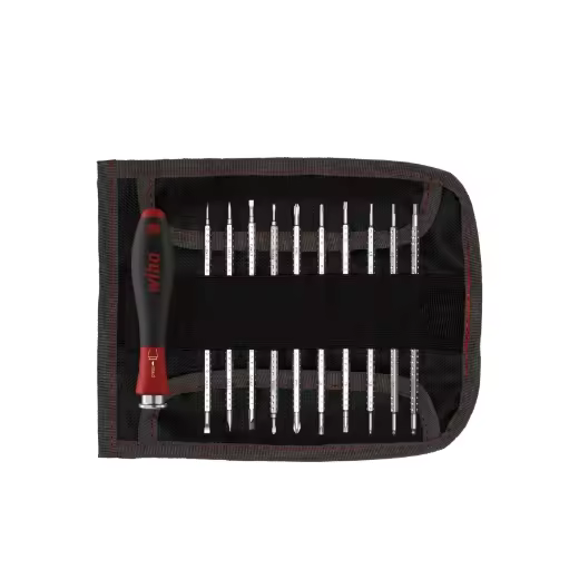 Wiha Juego de destornilladores con varillas intercambiables SYSTEM 4 en surtido de 12 unid incl. bolsa enrollable (27820) - 1