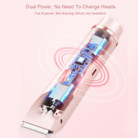 Afeitadora Eléctrica Para Mujer Painless Epilador Facial Cabello De Barba Bikini Axila Pierna Impermeable Afeitadora Eléctrica - details 5