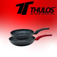 Juego de 2 sartenes de aluminio, tamaños: Ø22, Ø26 cm. Sartenes de aluminio con revestimiento antiadherente efecto piedra. THULOS TH-FPS38 COIMBRA - details 2