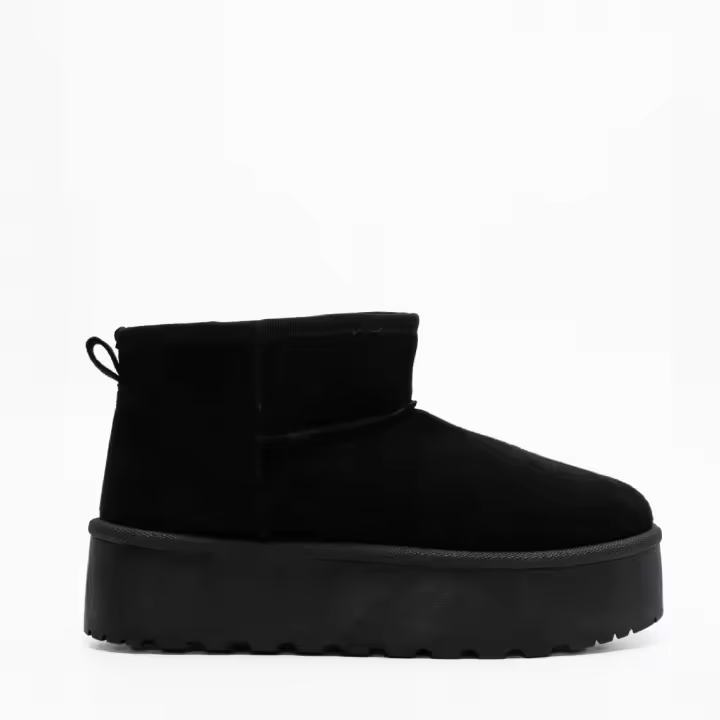 PuntoSalao Botas australianas con plataforma y pelo suave mujer color negro : Lasbotas australianas plataforma forradas de pelo están fabricadas con un material textil de alta calidad, que imita la piel de oveja y te ofrece una sensación de suavidad - 1