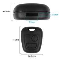 Ociodual Funda Rigida de Repuesto Mando sin Espadin Compatible con Peugeot 106 206 107 207 407 806 Negro Carcasa 2 Botones Llave - details 6