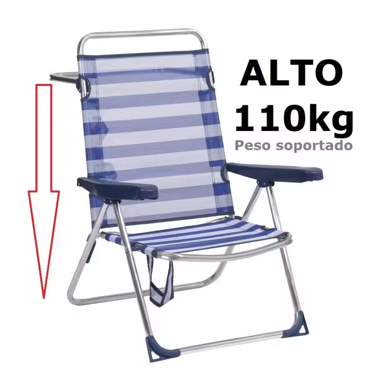 Silla Plegable de Playa de Aluminio CM - Ligera y Resistente - 1