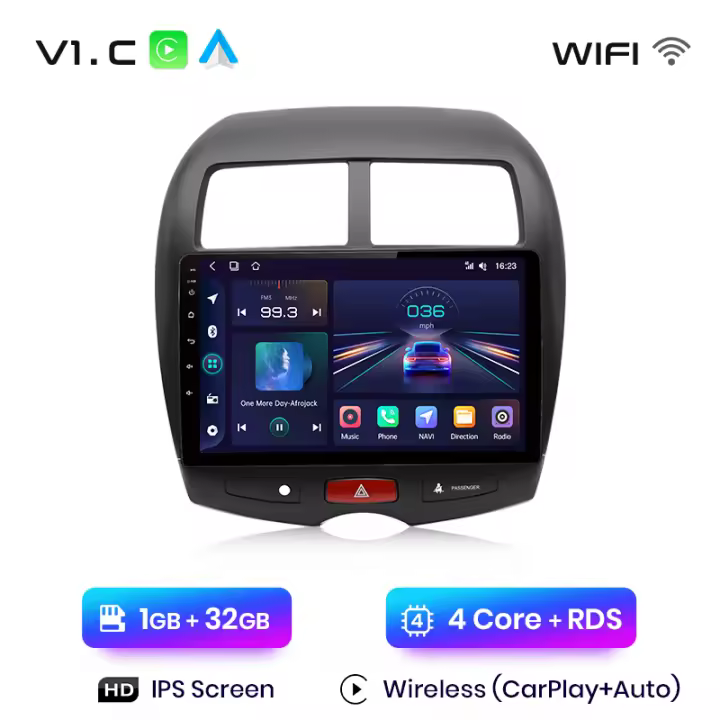 Junsun Tech Android 13 Radio para Mitsubishi ASX 1 2010 2011 2012 2013 2014 2015 2016 de Coche con Chip Qualcomm de 8 Núcleos CarPlay Inalámbrico Autorradio Estéreo Pantalla HD Multimedia - 1