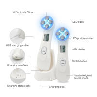Rodillo De Rejuvenecimiento Facial Portátil Masajeador De Piel Elevación LED Terapia De Luz Para El Rostro Uso Doméstico - details 3