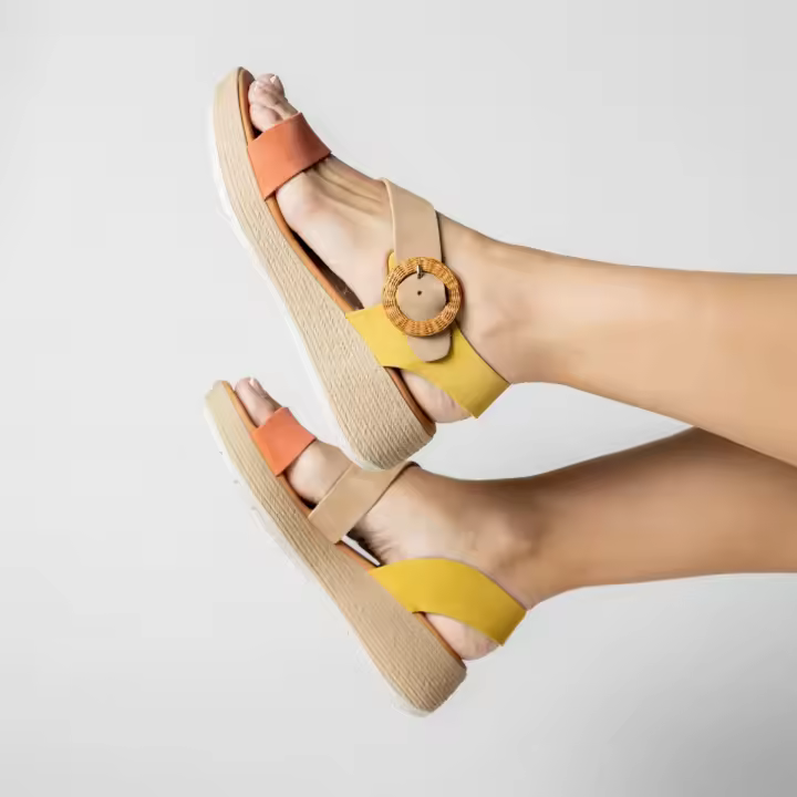 MARILA SHOES SANDALIA PARA MUJER CON CUÑA ROSEA CORAL - 1