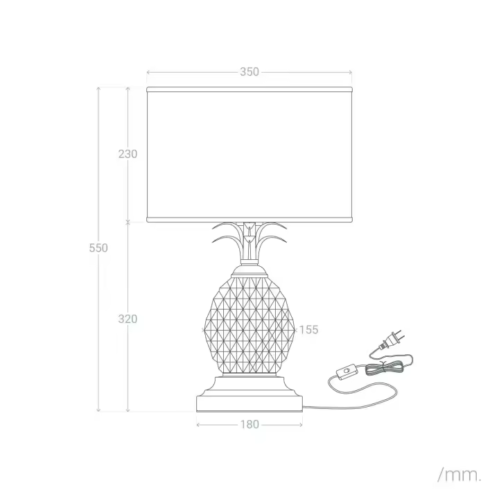 Ledkia Lámpara de Mesa Metal y Tela Samoa Negro - 1