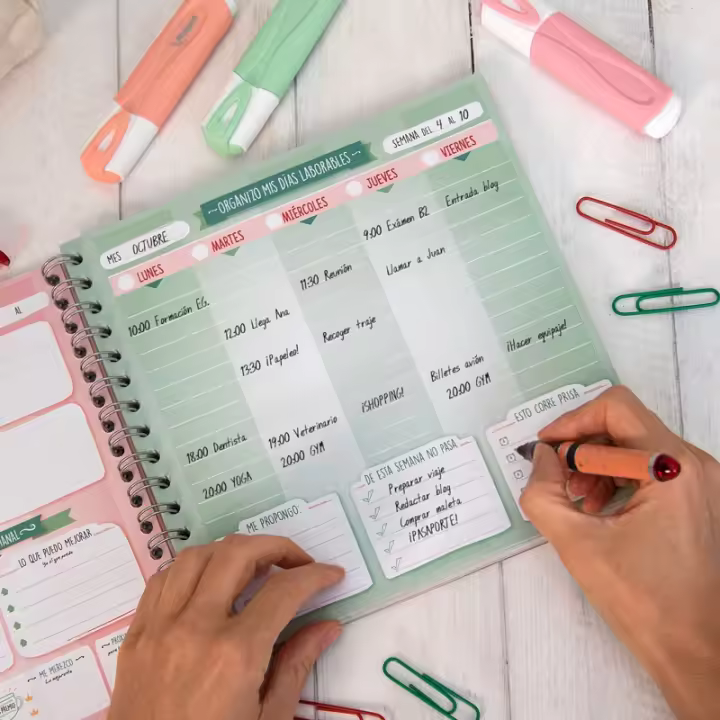 YOSIQUESE Planificador Semanal Libreta | Modelo: 'Para poner en orden las cosas buenas de mi vida' | Productos y regalos solidarios hechos por personas con discapacidad - 1