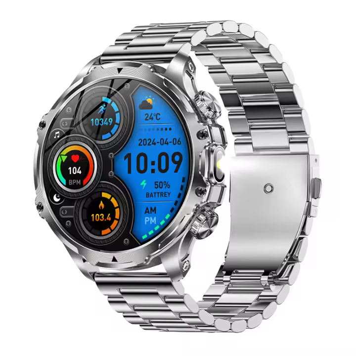 1.85" Reloj Inteligente Hombre con LED Linterna,800mAh,IP68 Impermeable,Frecuencia Cardíaca, SpO2, Monitor de Sueño,Más de 30 días en Espera,Llamadas Bluetooth Smartwatch para Android iOS - 1