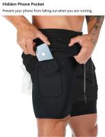 Shorts De Correr Para Hombre Con Malla Y Estampado De Camuflaje Múltiples Bolsillos Ropa Deportiva Casual Para Playa Y Fitness - details 8