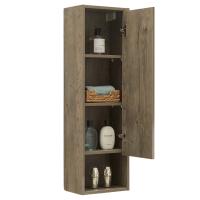 Zik Estantería Suspendida Baño Columna 1 Also 4 Estantes Gabinete De Madera Móvil Diseño Moderno Multiusos Baño Loción Gabinete, Champú, Toalla-Roble 30x20x100 Madeira - details 6