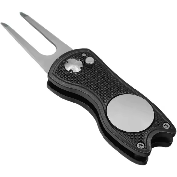 Herramienta de reparación de divot de golf con botón emergente y marcador de bola magnética, Ligero, portátil, mini herramienta de reparación de Divot - 1