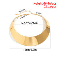 Collar Gargantúa De Metal Exagerado Para Mujer Cadena Ancha Y Suave En Color Oro Estilo Punk Bijoux Steampunk Joyería De Moda Para Fiesta - details 5