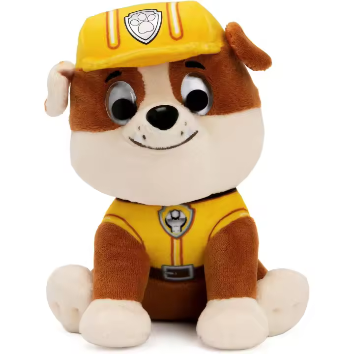 Peluche de perro de la Patrulla Canina Rubble de 6 pulgadas, juguete suave para niños y niñas de 12 meses en adelante - 1