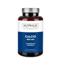 Calcio, Magnesio y Vitamina D -  800mg Carbonato de Calcio -  Huesos, Dientes y Músculos - Suplemento de Calcio con Magnesio y Colecalciferol - 90 Comprimidos Veganos Calcium Elements Nutralie - details 0