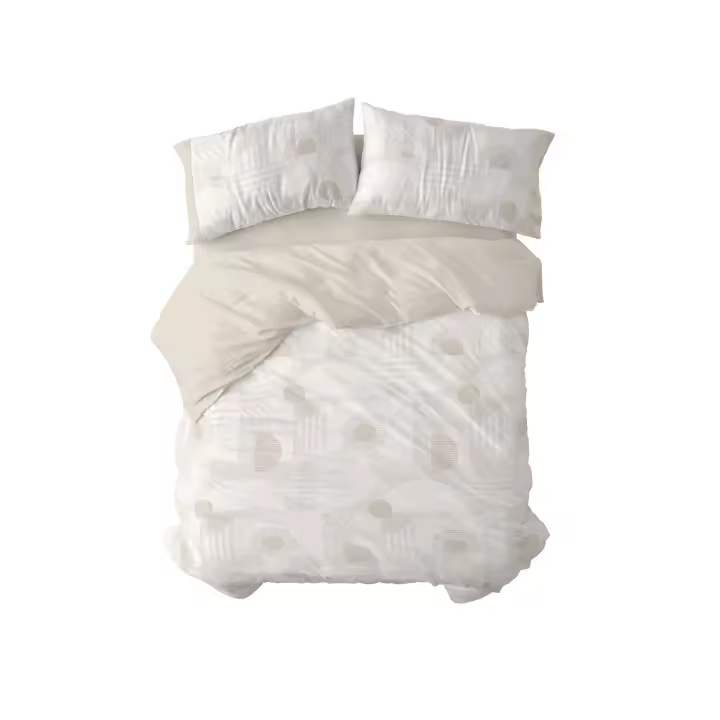 Funda nórdica reversible modelo 34 Beige Burrito Blanco - 1