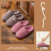 Zapatillas De Invierno Unisex Algodón Tacones Plano Antideslizantes Para Hombre Y Mujer Pantuflas De Plush Cálidas Para El Hogar Pareja - details 23