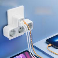 TESSAN Enchufe Europeo Con 3 Salidas AC + 2 Puertos USB + 1 Tipo C Adaptador De Enchufe 6-en-1 Cargador De Pared Para Hogar Y Oficina - details 0
