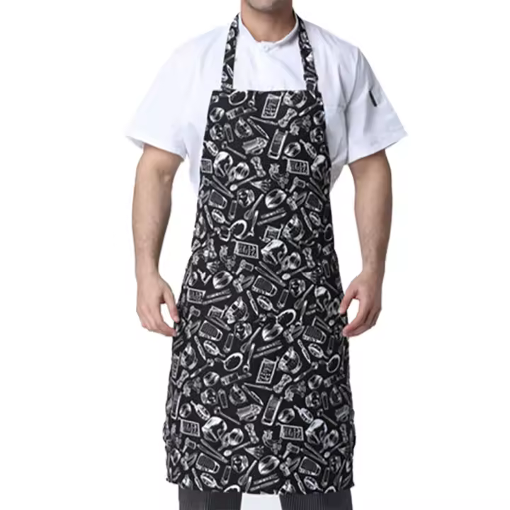 Delantal Ajustable De Medio Tamaño Para Adultos Estripado Resistente a Manchas Y Suciedad Para Chef De Restaurante Personal Del Hotel Y Barista - 1