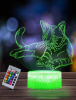 Lámpara Nocturna LED 3D De Anime Gato Para Niños Lámpara De Mesa Segura Con Interruptor Táctil Decoración Para Habitación Regalo De Cumpleaños Y Navidad - details 1