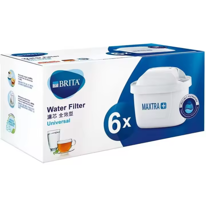 Cartuchos de filtro de agua de repuesto, compatibles con todas las botellas BRITA-Reduce el cloro, las incrustaciones y las impurezas para agua de gran degustación-6 unidades (1 paquete) - 1