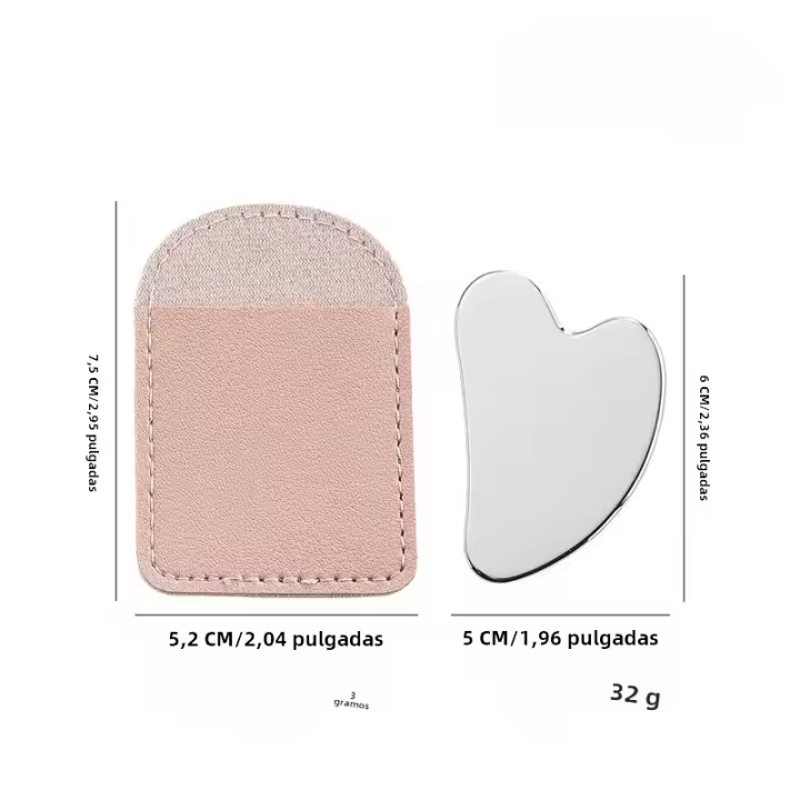 Masajeador De Rostro Y Cuerpo De Acero Inoxidable Herramienta De Cuidado De La Belleza Guasha Desintoxicante SPA Para Relax Y Alivio Del Estrés - 1