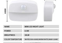 4pcs Luz Nocturna LED Sensor De Movimiento Sin Cable Con Pilas AAA Para Dormitorio Escaleras Armario Pasillo Cocina Luz De Noche Rectangular - details 7