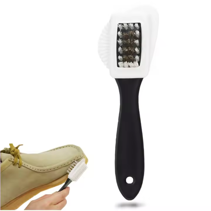 Cepillo para gamuza y zapatos - Cepillo de 4 lados para zapatos - Cepillo para nobuk para botas de gamuza y limpieza de zapatos - 1