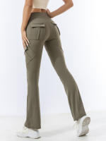Pantalones De Yoga Para Mujer Con Multípocket Fitness Estilo De Moda Cintura Elástica Terciopelo De Pêche Terciopelo De Pêche Estirable Terciopelo De Pêche Terciopelo De Pêche Ajustado Para Primavera - details 3