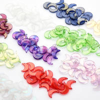 Cristal De Vidrio Charms 50Pcs Forma De Cresent Tamaño 12x16MM Gradiente Para Fabricación De Joyas DIY Accesorios - details 2