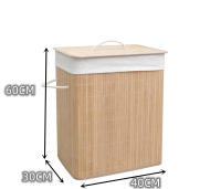 Cesto para la ropa sucia BAMBU , con tapa,  plegable, para lavandería, dormitorio y baño,Colada Cube compartimented Plegable Laundry with Asa de Cuerda Cesta de Almacenamiento Organizador Cubierta Bolsa - details 0