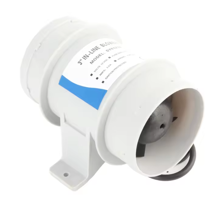 Ventilador De Túnel In-line 3 Pulgadas 12V Silencioso Para Yates Y Barcos Ventilador De Aire Para Circulación De Aire - 1