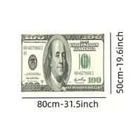 ALFOMBRA FELPUDO CON ESTAMPADO DE BILLETE DE DÓLAR 80x50cm Antideslizante 100% Poliéster - SpazioLuzio - details 2