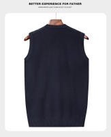 Suéter Casual Para Hombre Con Cuello En V Grueso Suéter Sin Mangas De Otoño E Invierno Caliente Striped Técnica De Tejido Por Computadora - details 11