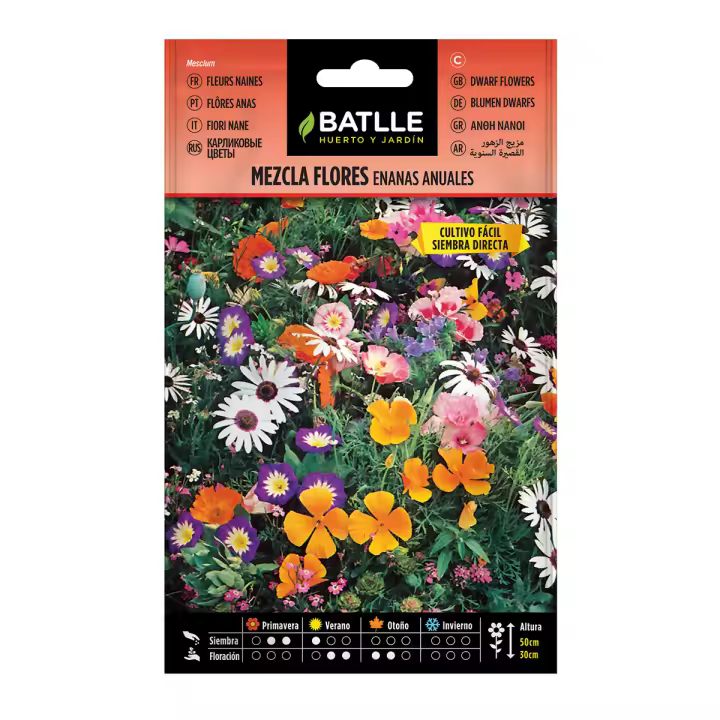 Batlle Semillas de Mezcla de Flores Enanas Anuales para Jardín - Fácil Siembra - 1