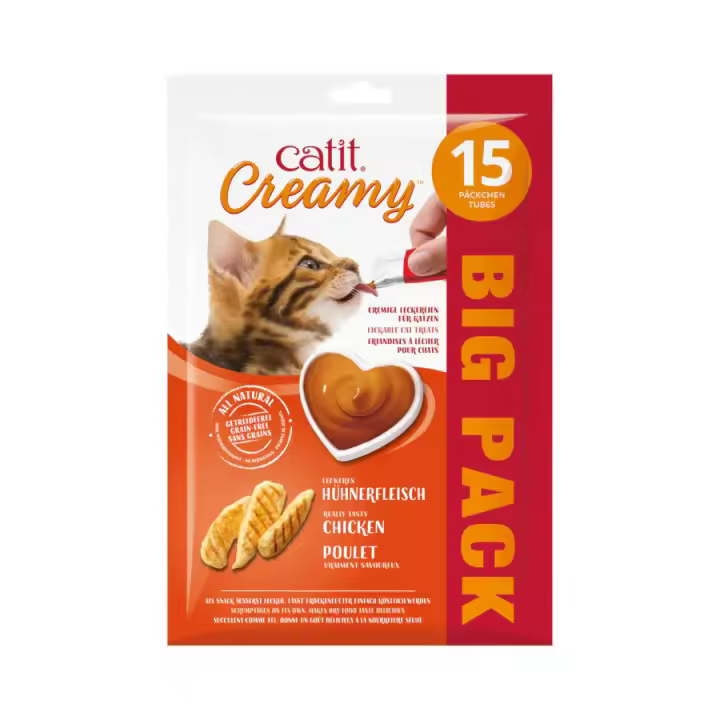 Catit Snacks cremosos para gatos Catit Creamy – 15 Tubos Sabor: Pollo - 1