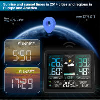 Estación Meteorológica Multifuncional Con Alarma Y Pantalla Color Thermómetro Higrómetro Sensor Exterior Incluido Medidor De Temperatura Y Humedad Para El Hogar - details 2