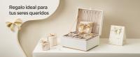 SONGMICS Joyero 2 Capas, Joyero con Asa, Bandeja Flexible para Joyas, Caja para Joyas, Efecto Flotante, 20,5 x 24 x 11 cm, Idea Regalo, Blanco/Negro - details 0