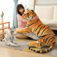 Juguete De Peluche Tigre Realista Suave Animal Silvestre Simulación Regalo De Cumpleaños Para Niños Blanco Y Marrón - details 3