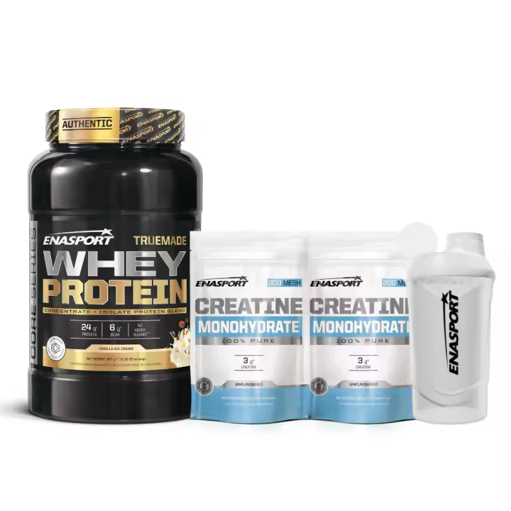 Pack Truemade 2lb + 2 Creatinas Monohidrato 150g Neutra +Shaker Wave Blanco 600 MLT - 1